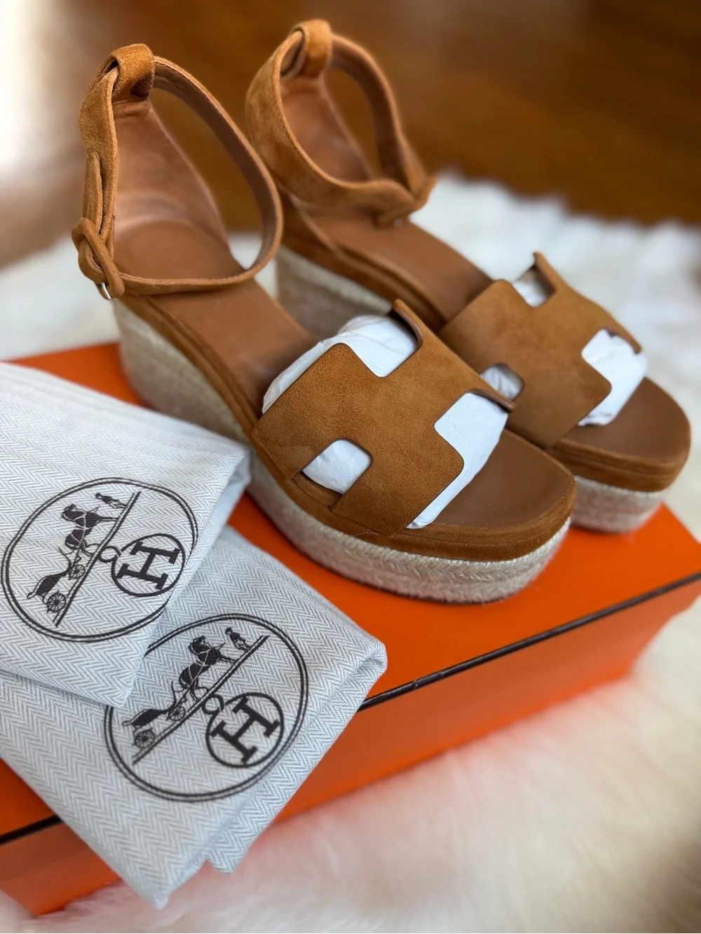 Hermes suede worn